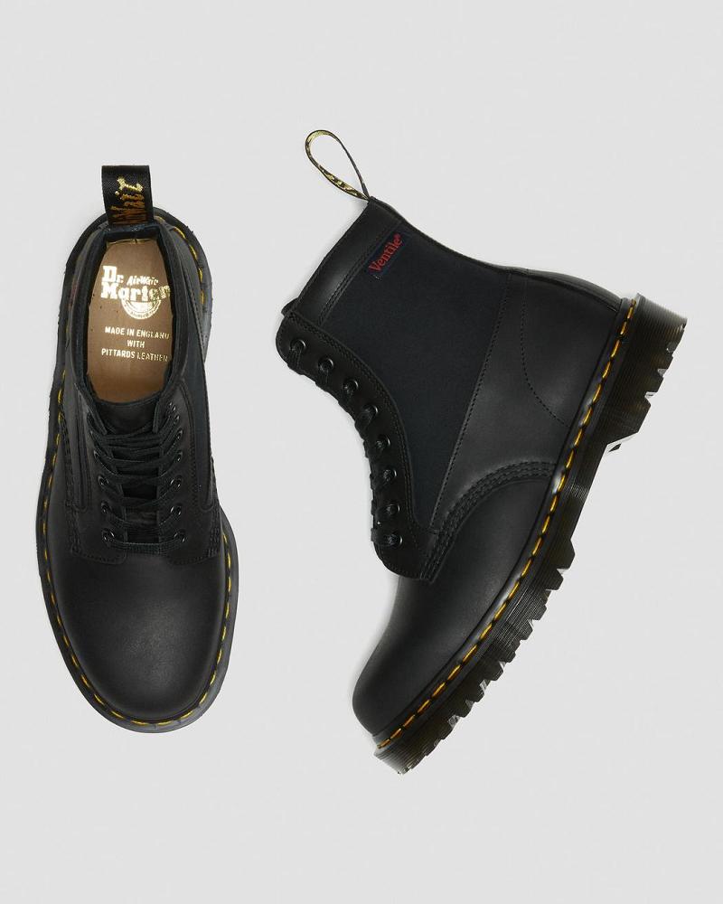 Black Women's Dr Martens 1460 Panel Made in England Leather Lace Up Boots | CA 173CTV